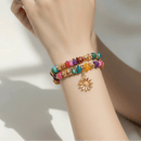 Gold Flower Charm Bracelet (MW) | Mamabug ReCreations - Artisan Jewelry