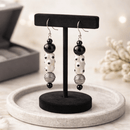 White and Black Polka Dots Earrings | Mamabug ReCreations - Artisan Jewelry