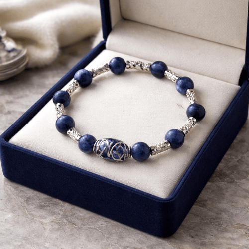Blue and Silver Bracelet (MW) | Mamabug ReCreations - Artisan Jewelry
