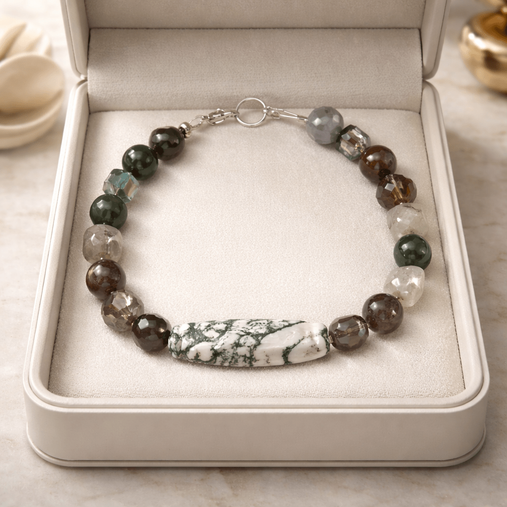 Moss Agate Stone Bracelet (W)