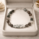 Moss Agate Stone Bracelet (W) | Mamabug ReCreations - Artisan Jewelry