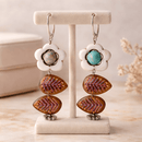 Sky Blue and White Flower Earrings | Mamabug ReCreations - Artisan Jewelry