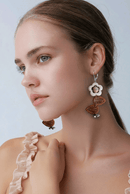 Sky Blue and White Flower Earrings | Mamabug ReCreations - Artisan Jewelry