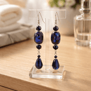 Cobalt Blue and Deep Purple Earrings | Mamabug ReCreations - Artisan Jewelry