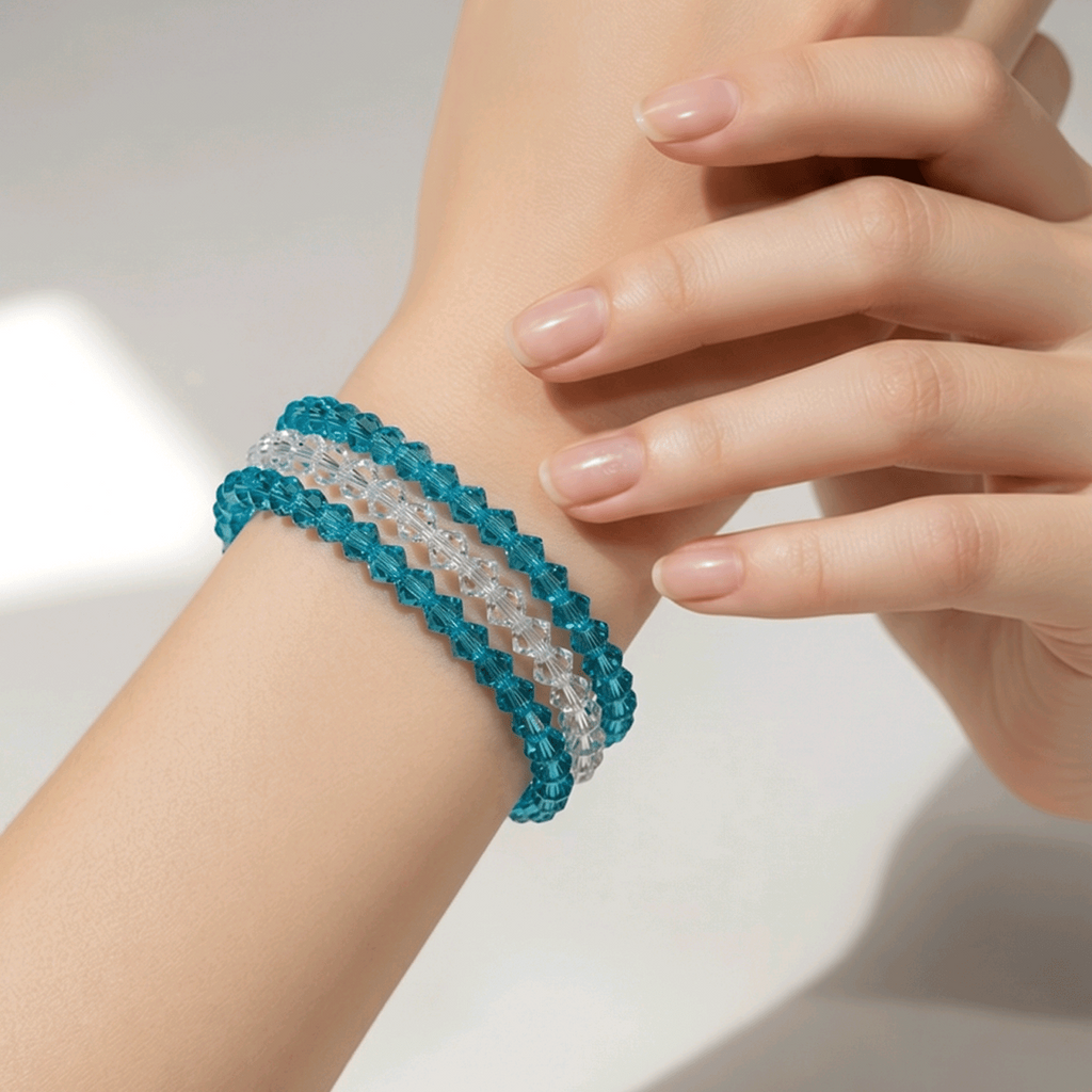 Sky Blue and Clear Crystal Bracelet (MW)