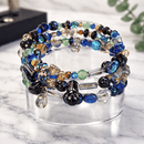 Blue Czech Glass Beaded Bracelet (MW) | Mamabug ReCreations - Artisan Jewelry