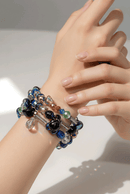 Blue Czech Glass Beaded Bracelet (MW) | Mamabug ReCreations - Artisan Jewelry