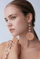 Brown Wooden Snowflake and Recycled Seed Bead Earrings | Mamabug ReCreations - Artisan Jewelry