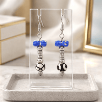 Blue and Silver Hammer Earrings