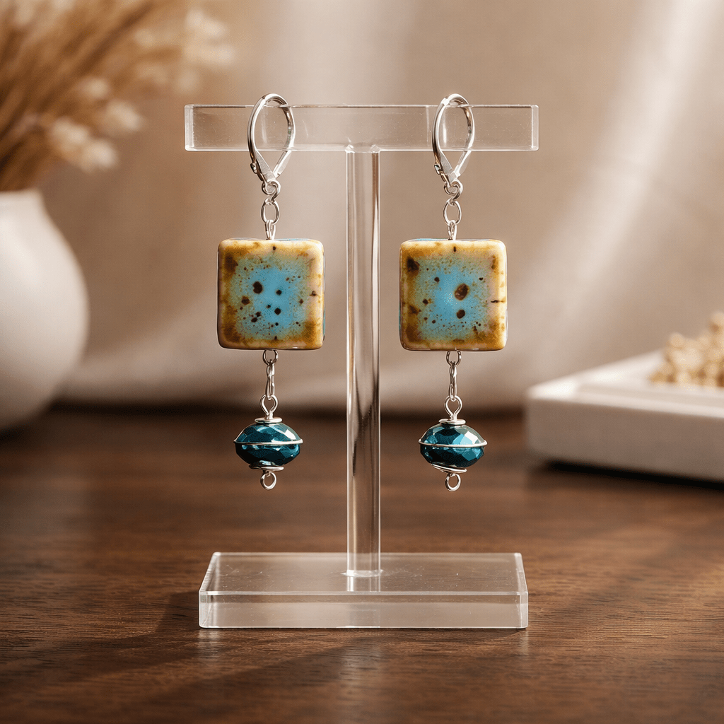 Mottled Turquoise Earrings