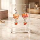 Orange Creamsicle Heart Earrings | Mamabug ReCreations - Artisan Jewelry