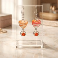 Orange Creamsicle Heart Earrings