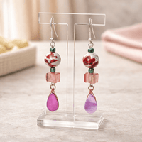 Splash of Red with Pink Earrings