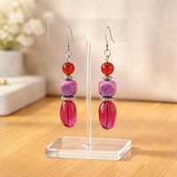 Red and Fuchsia Earrings