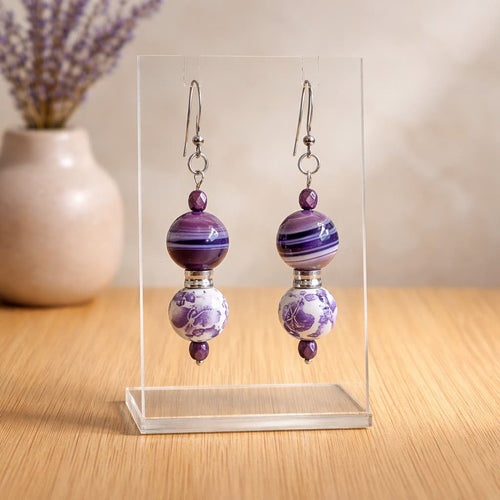 Floral Amethyst Earrings | Mamabug ReCreations - Artisan Jewelry