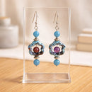 Blue Floral Earrings | Mamabug ReCreations - Artisan Jewelry