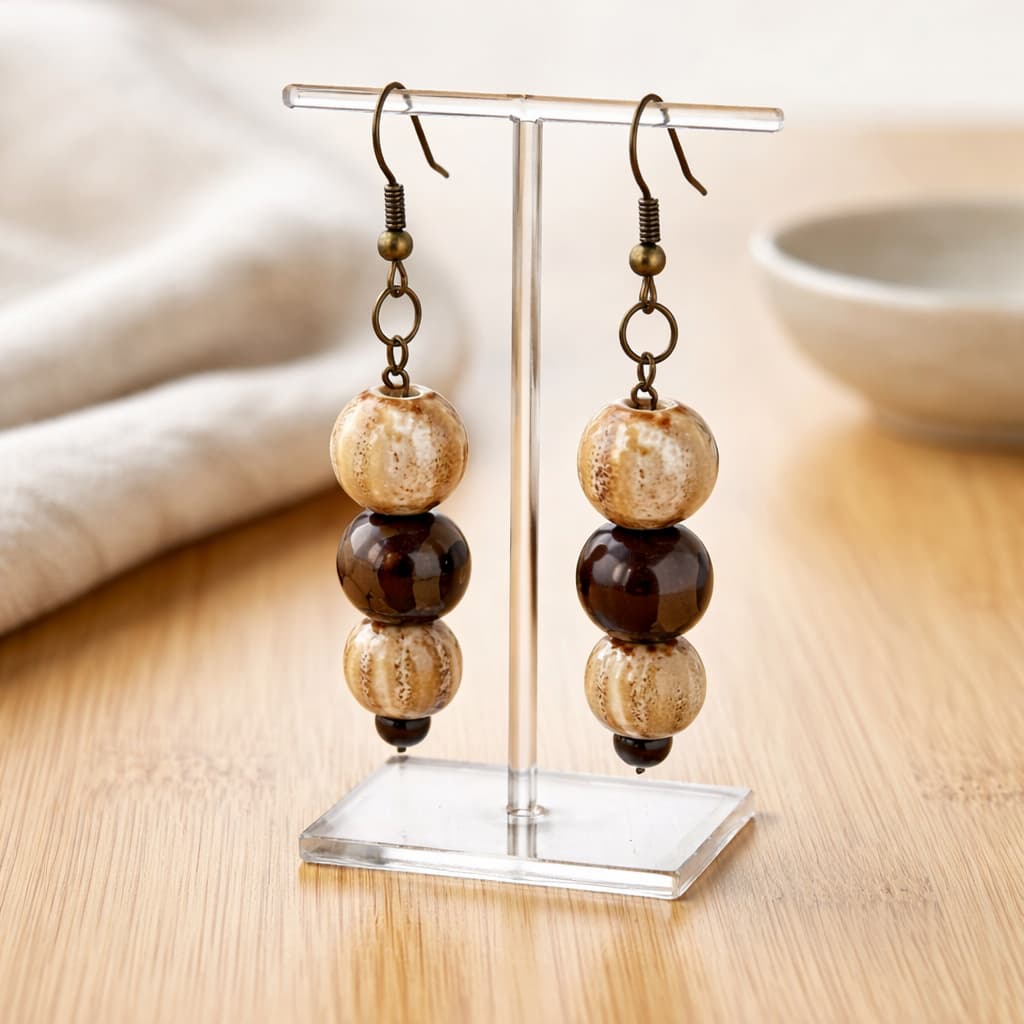 Creamy Gourd Earrings