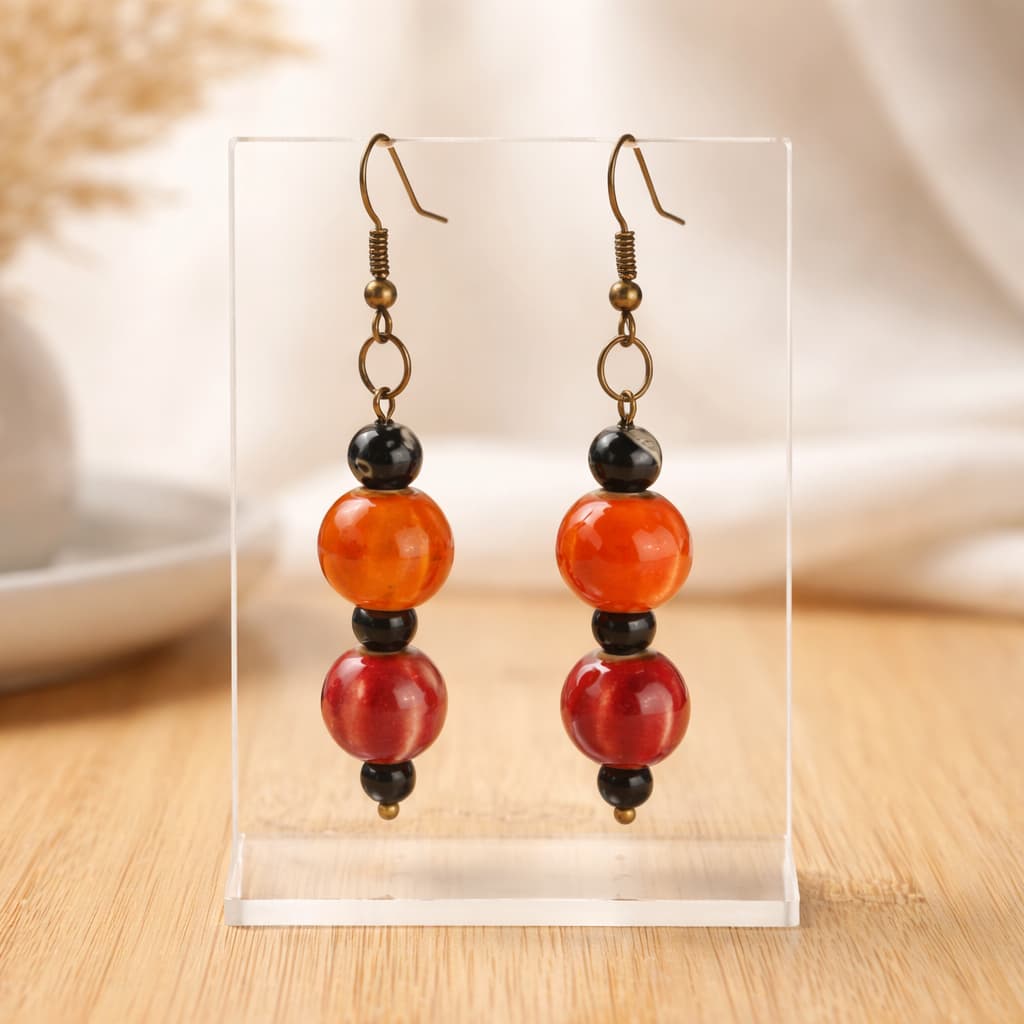Orange Gourd Earrings
