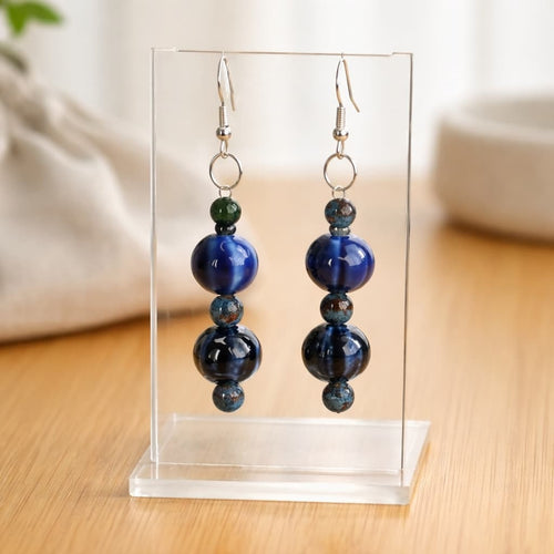 Blue Gourd Earrings | Mamabug ReCreations - Artisan Jewelry