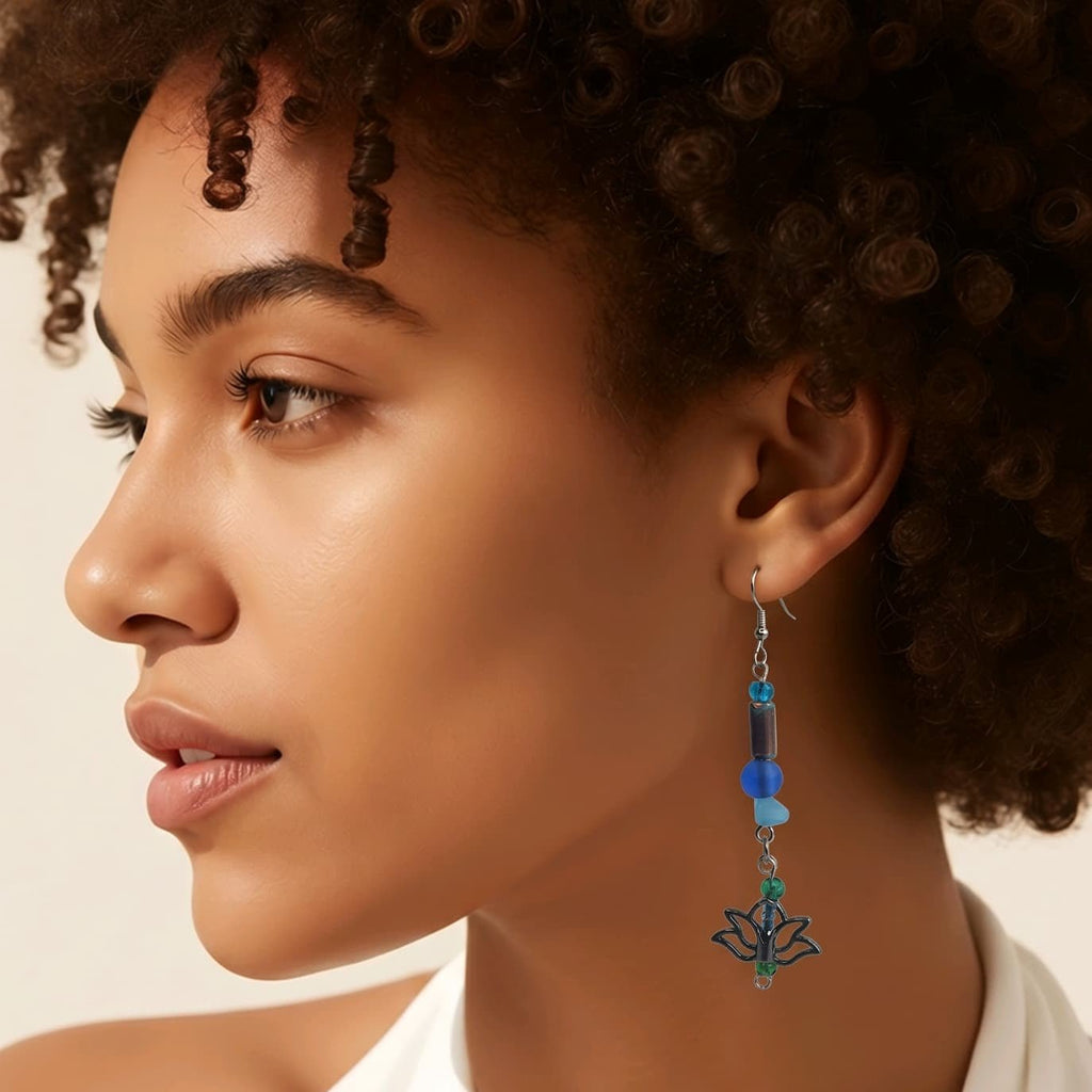 Blue Lotus Earrings