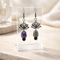 Pale Blue Lotus Earrings