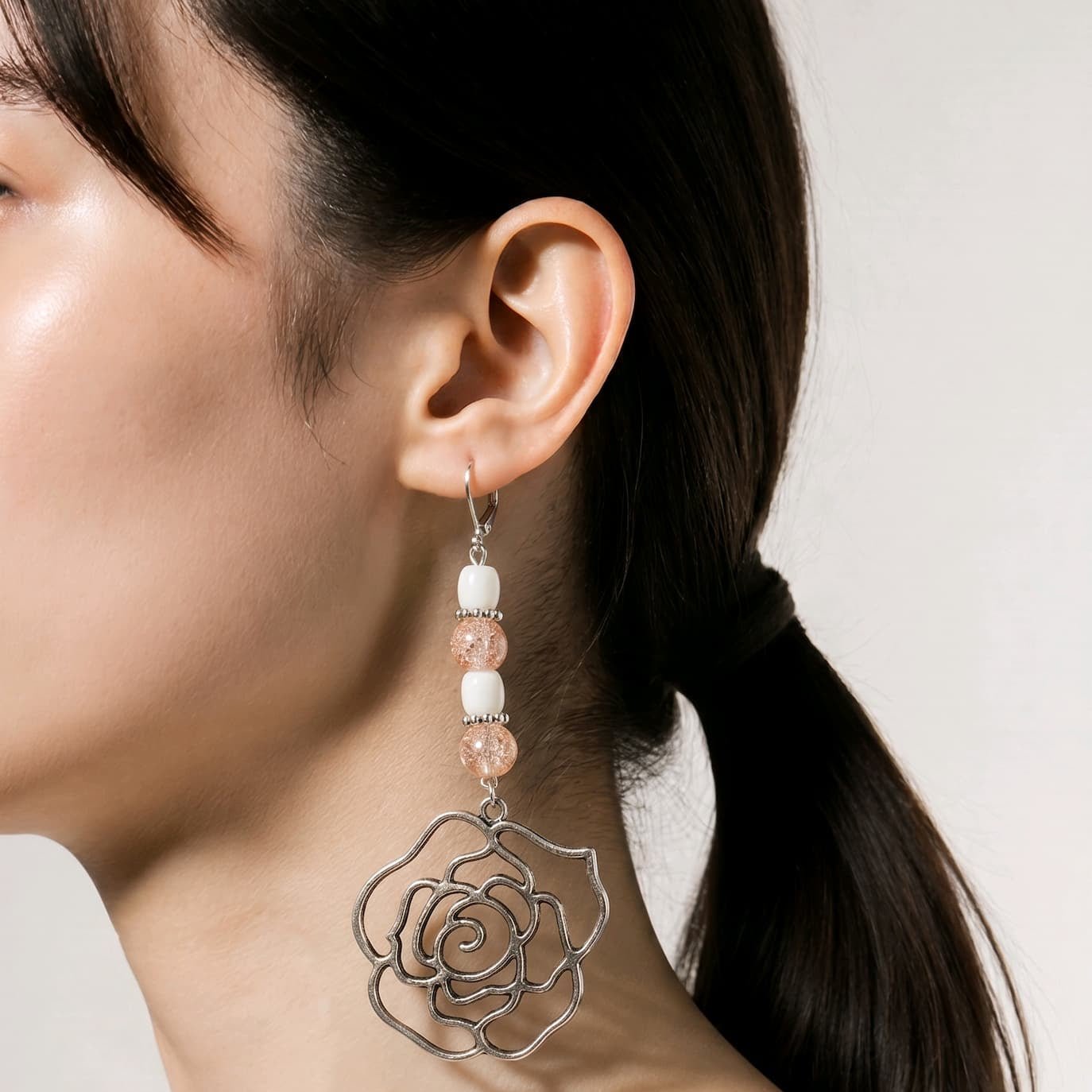 Peachy Keen Rose Earrings | Mamabug ReCreations - Artisan Jewelry