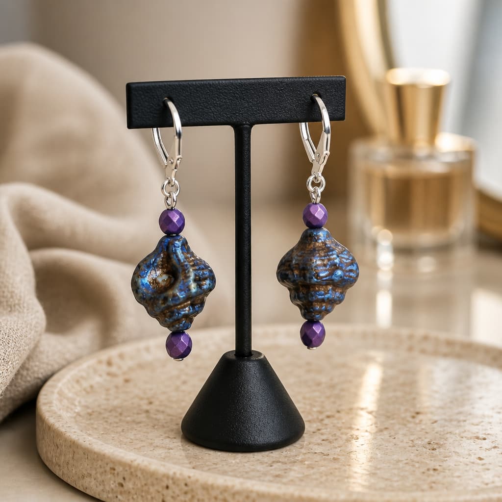 Purple Shell Earrings