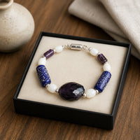 Amethyst & Cobalt Blue Glass Jewelry Set (W)