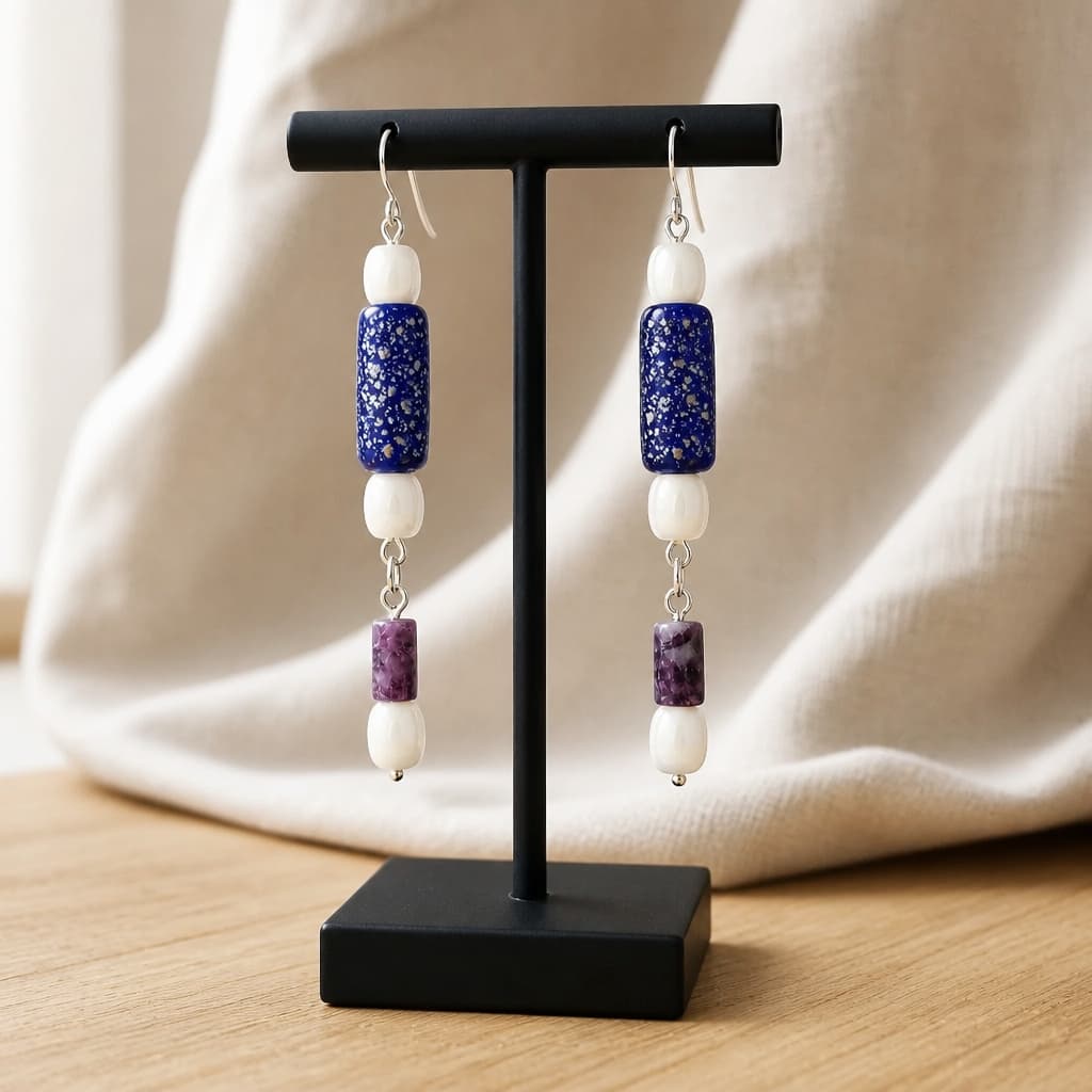 Amethyst & Cobalt Blue Glass Jewelry Set (W)