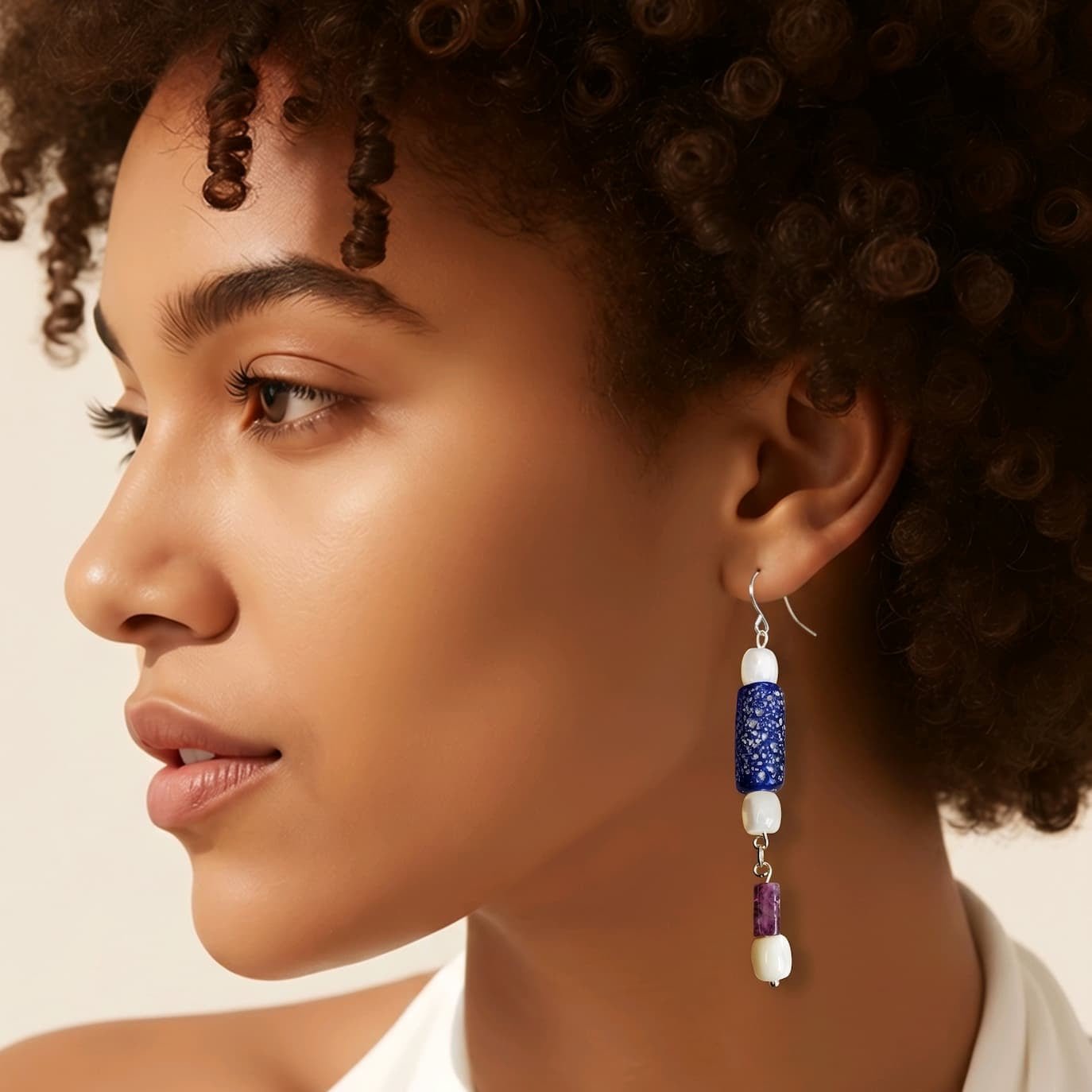 Amethyst & Cobalt Blue Glass Jewelry Set (W) | Mamabug ReCreations - Artisan Jewelry