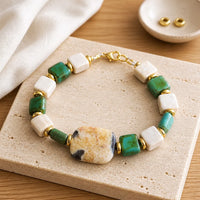 Picture Jasper & Picasso Turquoise Glass Jewelry Set (W)