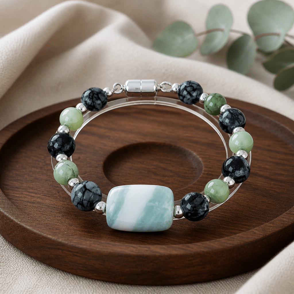 Amazonite and Serpentine Jewelry Set (W)