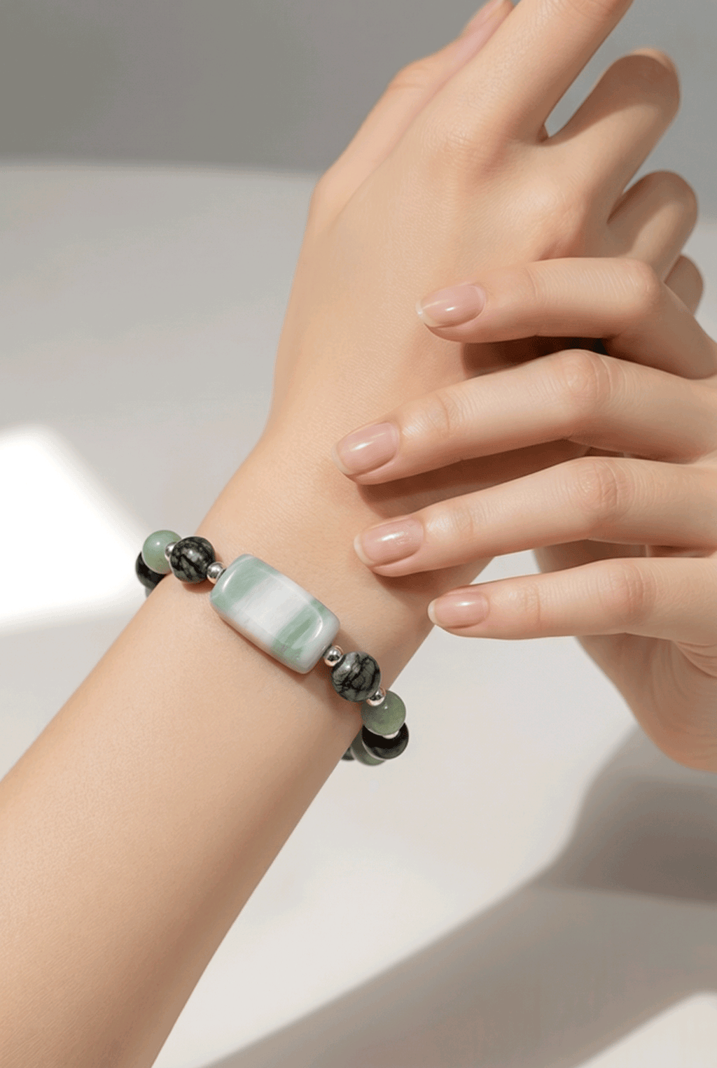 Amazonite and Serpentine Jewelry Set (W)