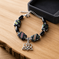 Dichroic Glass with Celtic Heart Knot Bracelet (W)