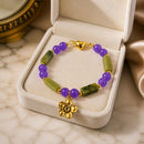Golden Flower with Olive Jade Bracelet (W) | Mamabug ReCreations