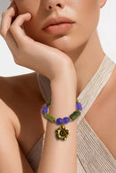 Golden Flower with Olive Jade Bracelet (W) | Mamabug ReCreations