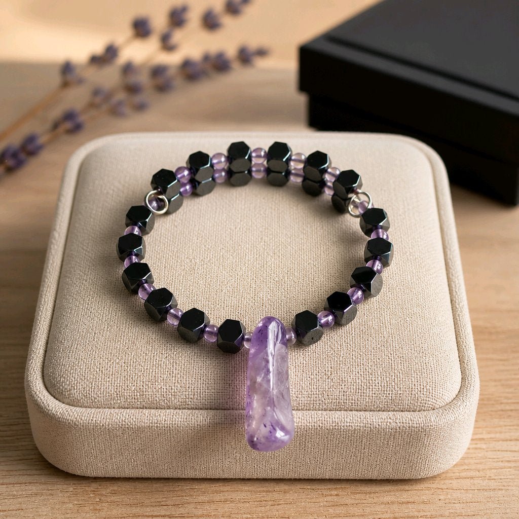 Amethyst Stone Bracelet with Hemalyke (MW)