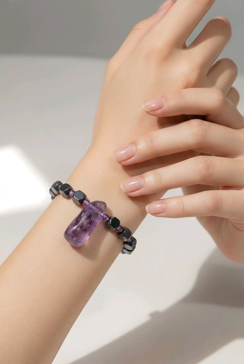 Amethyst Stone Bracelet with Hemalyke (MW) | Mamabug ReCreations