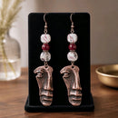 Face Hammered into Copper Earrings | Mamabug ReCreations - Artisan Jewelry