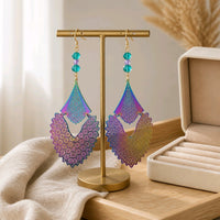 Iridescent Bohemian Fan Earrings