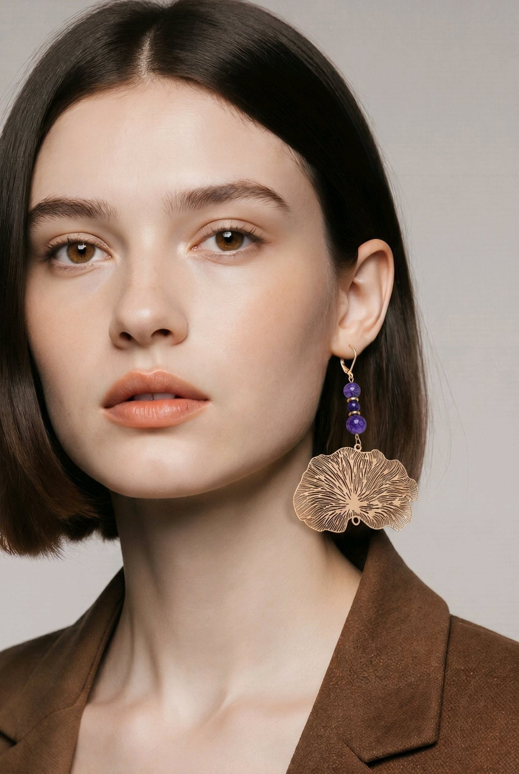 Delicate Golden Lotus Earrings