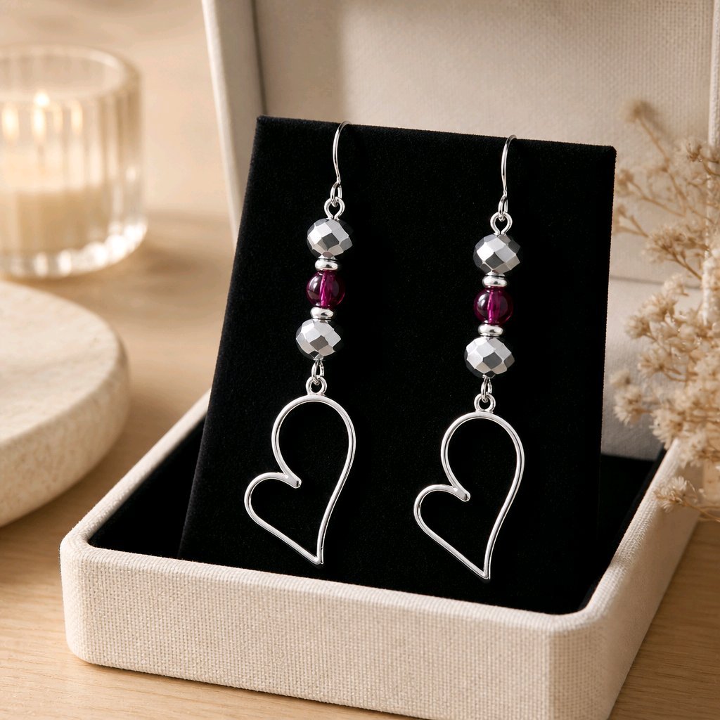 Open Lopsided Heart Earrings