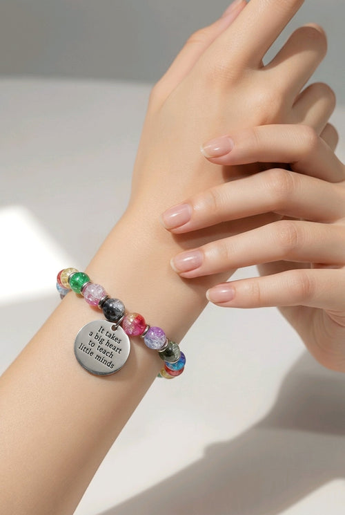 It Takes a Big Heart to Teach Little Minds Bracelet (MW) | Mamabug ReCreations - Artisan Jewelry