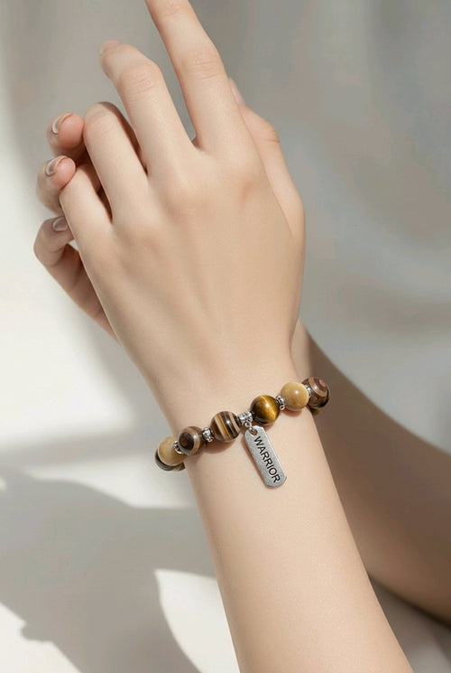 Warrior Bracelet - Tigers Eye and Dzi Agate (MW) | Mamabug ReCreations - Artisan Jewelry