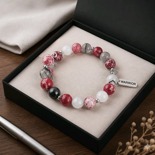 Warrior Bracelet in Red and White (MW) | Mamabug ReCreations - Artisan Jewelry