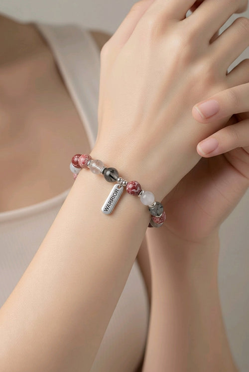 Warrior Bracelet in Red and White (MW) | Mamabug ReCreations - Artisan Jewelry