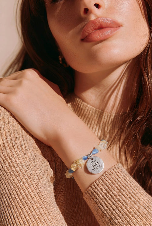 Live Your Dream Bracelet - Stone Chip Edition (MW) | Mamabug ReCreations - Artisan Jewelry