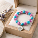 Just Breathe Bracelet in Blue and Pink (MW) | Mamabug ReCreations - Artisan Jewelry