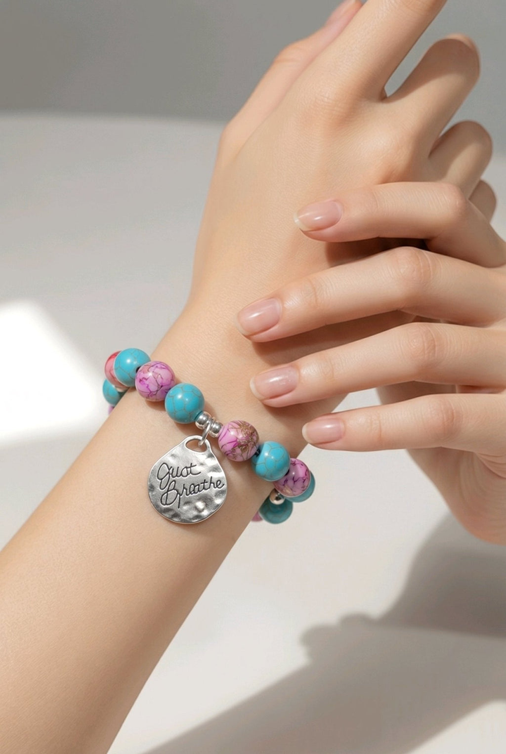 Just Breathe Bracelet in Blue and Pink (MW)