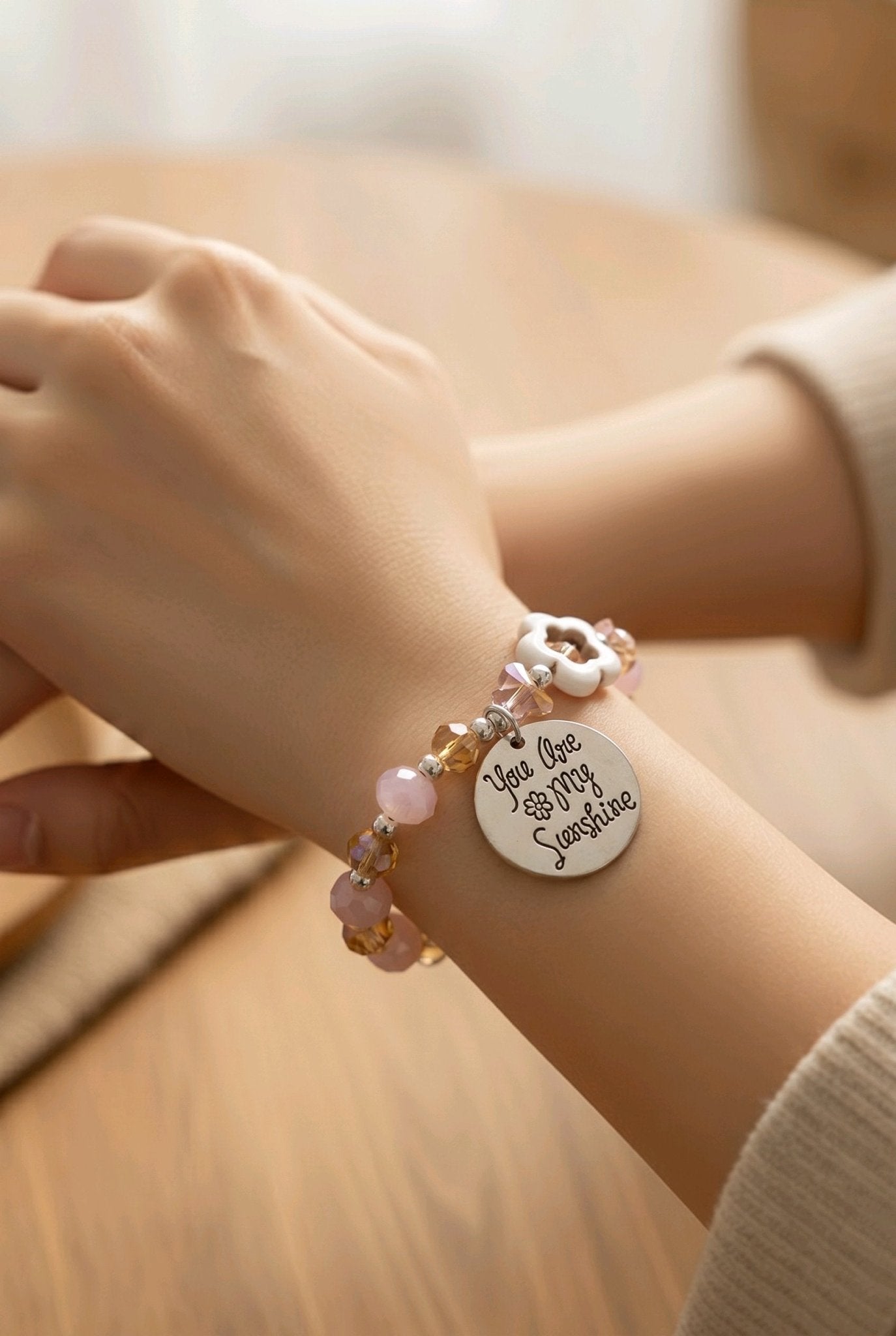 You Are My Sunshine Flower Bracelet (MW) | Mamabug ReCreations - Artisan Jewelry